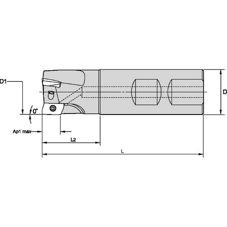 Widia Indexable Profiling End Mill, VSM17 Series, High Speed Steel, 0.6380 in Depth of Cut VSM17D150Z03W150XD17