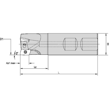 Widia Indexable Profiling End Mill, VSM17 Series, High Speed Steel, 0.6410 in Depth of Cut VSM17D125Z02W125XD17