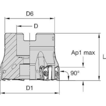 Widia Indexable Profiling End Mill, VSM490-10 Series, High Speed Steel, 10.00mm Depth of Cut VSM490D080Z06S27XN10