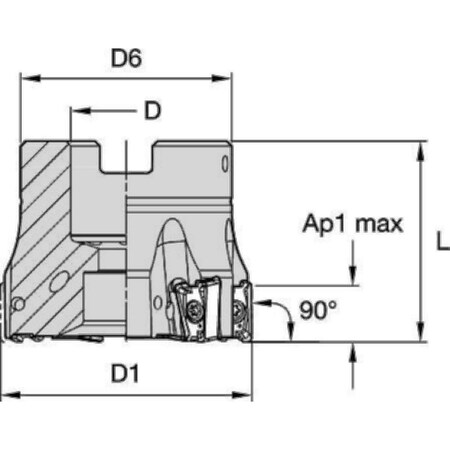 Widia Indexable Profiling End Mill, VSM490-10 Series, High Speed Steel, 10.00mm Depth of Cut VSM490D125Z10S40XN10