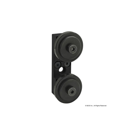 80/20 Blk 10S Dual Roller Wheel Bracket Assy 2751-BLACK