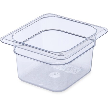 Carlisle Foodservice Food Pan PC, 4", DP, 1/6, Clr, PK6 3068407