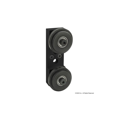 80/20 Blk 15S Dual Roller Wheel Bracket Assy 2755-BLACK