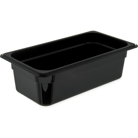 Carlisle Foodservice Food Pan HH, 4", DP, 1/3, Blk, PK6 3086103
