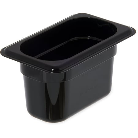 Carlisle Foodservice Food Pan PC, 4", DP, 1/9, Blk, PK6 3068703