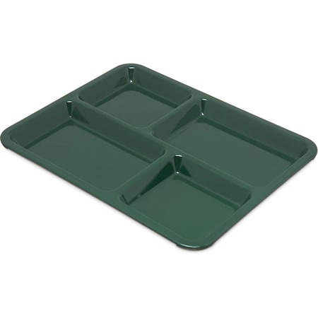 Carlisle Foodservice Tray, 4-Compartment, Forest Green, PK12 KL44408