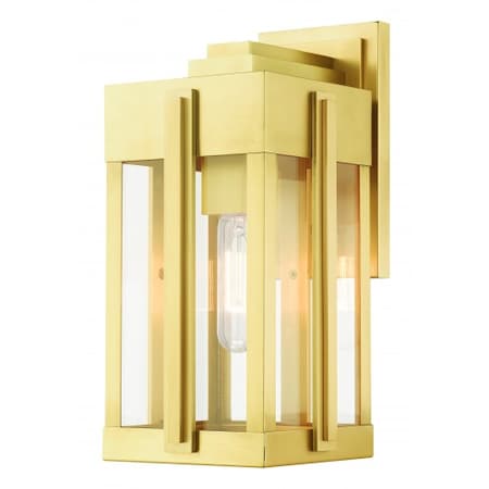Livex Lighting Natural Brass Outdoor Wall Lantern, 1 Lig 27712-08