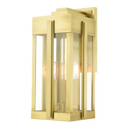 Livex Lighting Natural Brass Outdoor Wall Lantern, 3 Lig 27714-08
