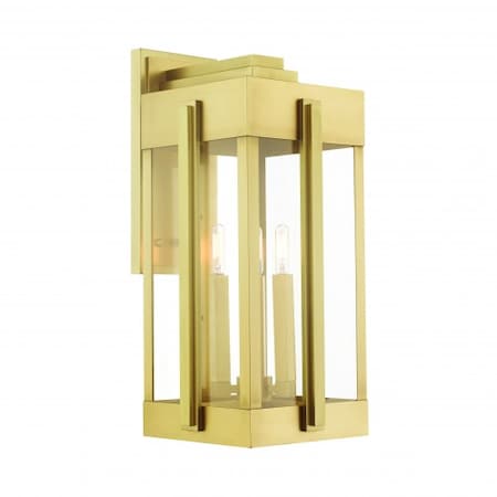 Livex Lighting Natural Brass Outdoor Wall Lantern, 3 Lig 27715-08