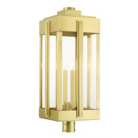 Livex Lighting Natural Brass Outdoor Post Top Lantern, 4 27719-08