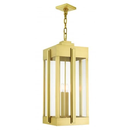 Livex Lighting Natural Brass Outdoor Pendant Lantern, 4 27720-08
