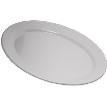 Carlisle Foodservice Mlmn Ovl Platter Tray, 12x8.5, Wht, PK24 4356002