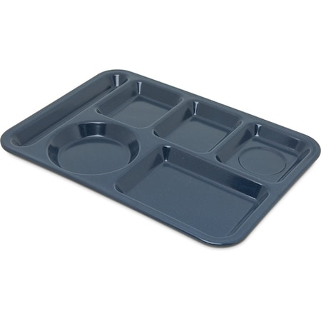 Carlisle Foodservice Lt Hand Hvy Wt, 6-Comp Tray, Blue, PK12 4398035