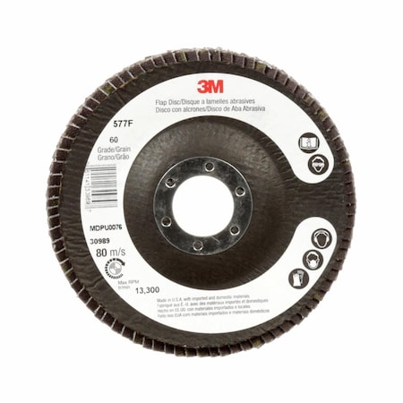 3M Flap Disc 577F, T27 Giant 7inx7/8 in 36 YF-weight, 5/pk 7000119468