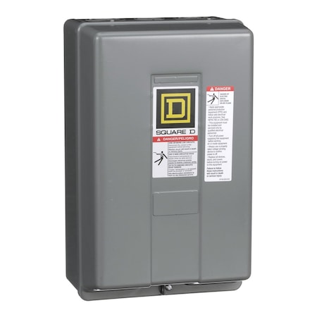 Square D Contactor, Type S, multipole lighting, electrically held, 60A, 4 pole, 110/120VAC 50/60Hz coil, NEMA 1 8903SPG3V02