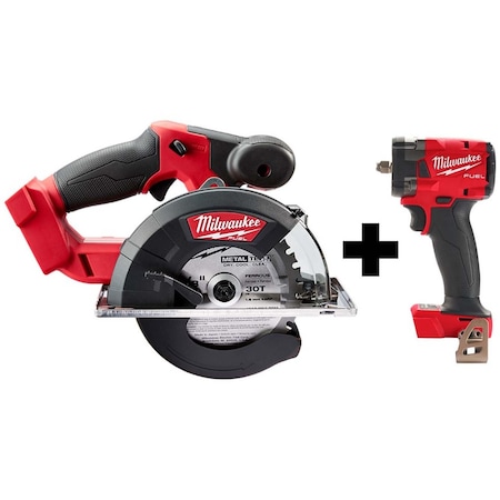 Milwaukee Tool M18 FUEL 3/8" Compact Impact Wrench w/ Friction Ring + M18 FUEL Metal Cutting Circular Saw 2782-20, 2854-20