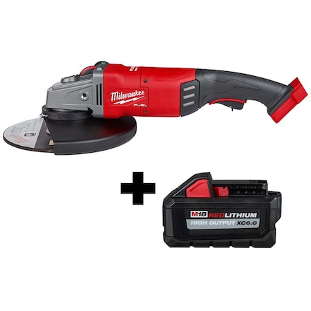 Milwaukee Tool M18 FUEL 7" / 9" Large Angle Grinder + M18 XC6.0 Battery 2785-20, 48-11-1865
