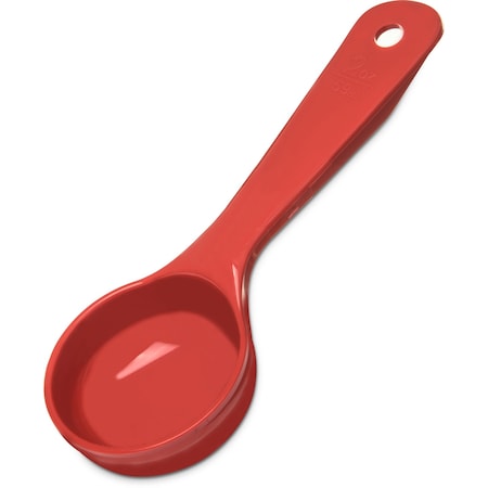Carlisle FoodService Products Measure Miser Solid Measuring Spoon with Short Handle, 2 Ounces, Red, 1 Count (Pack of 4)
