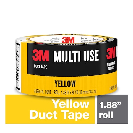 3M Yellow Duct Tape 3920-YL, 1.88"x20yd, PK12 3920-YL