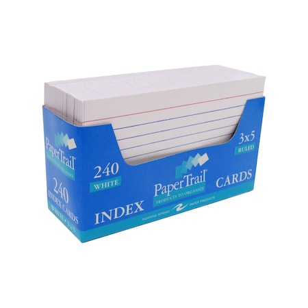 Roaring Spring Case of Index Cards 3"x5", 240 Count Per Set, Ruled Paper, In Convent Tray Holder, Blank on Back, PK36 28031cs