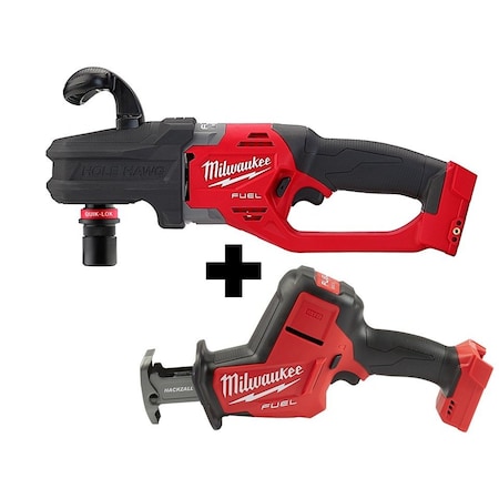 Milwaukee Tool M18 FUEL HACKZALL + M18 FUEL Hole Hawg Right Angle Drill w/Quik-Lok 2808-20,2719-20