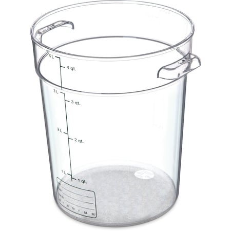 Carlisle Foodservice Round Container, 4 qt., Clr, PK12 1076407