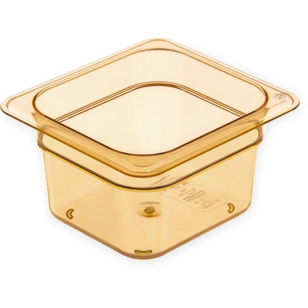Carlisle Foodservice Food Pan HH, 4", DP, 1/6, Amber, PK6 3088413
