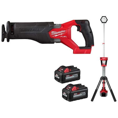 Milwaukee Tool M18 SAWZALL, Tower Light, M18 XC6.0 2PK 2821-20, 2131-20, 48-11-1862