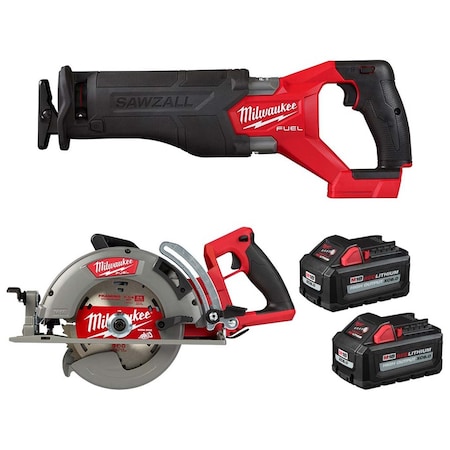 Milwaukee Tool M18 SAWZALL, 7-1/4" C Saw, M18 XC6.0 2PK 2821-20, 2830-20, 48-11-1862
