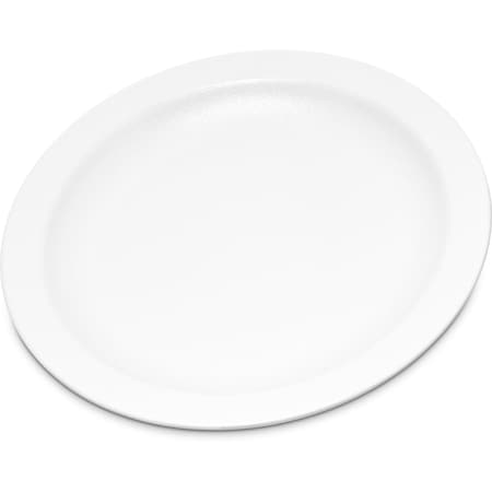 Carlisle Foodservice Polycarbon Nrrw Rim Plate, 6.5", Wht, PK48 PCD20602