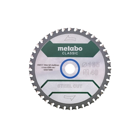 Metabo Circular Saw Blade, Carbide, Dia 6.5 in 628273000