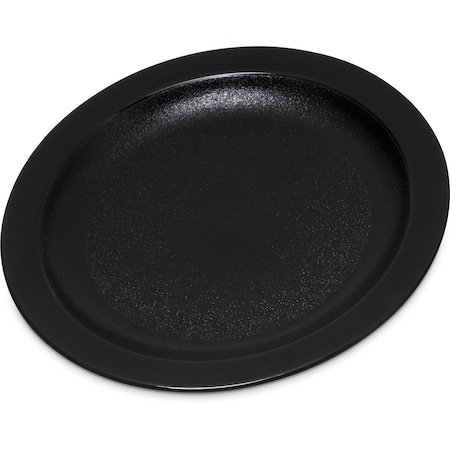 Carlisle Foodservice Polycarbon Nrrw Rim Plate, 6.5", Blk, PK48 PCD20603