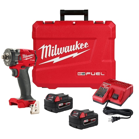 Milwaukee Tool M18 FUEL™ Cordless 1/2" Compact Impact Wrench w/ Friction Ring Kit 2855-22