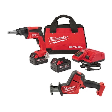 Milwaukee Tool M18 FUEL HACKZALL + M18 FUEL Drywall Screw Gun Kit 2866-22, 2719-20