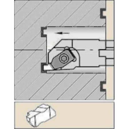 Widia Indexable Thread Turning Tool Holder, A16TNSR3, 12 in L, High Speed Steel, Top Notch Insert Shape A16TNSR3