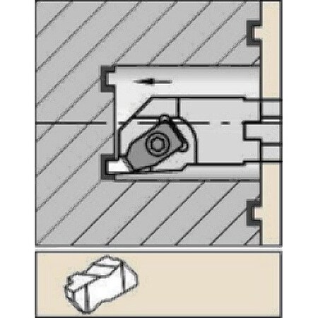 Widia Indexable Thread Turning Tool Holder, A32VNSL3, 16 in L, High Speed Steel, Top Notch Insert Shape A32VNSL3