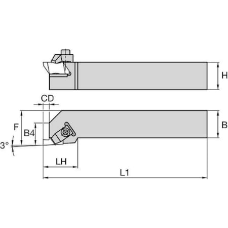 Widia Thread Turning Toolholder, NSR854D NSR854D