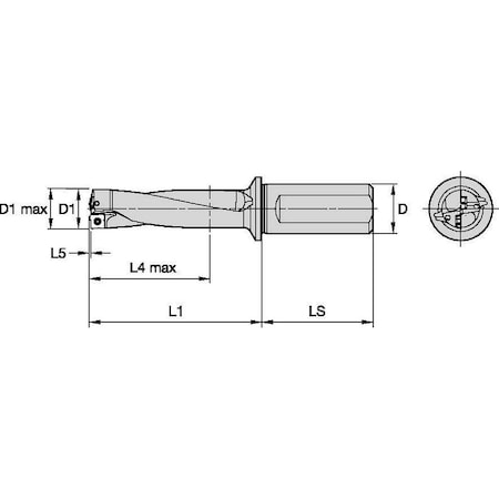 Widia Indexable Insert Drill, 20.00mm, TCF TCF127R3SLR20MA