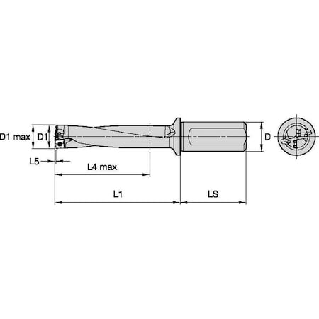 Widia Indexable Insert Drill, 40.00mm, TCF TCF400R4SLR40MF