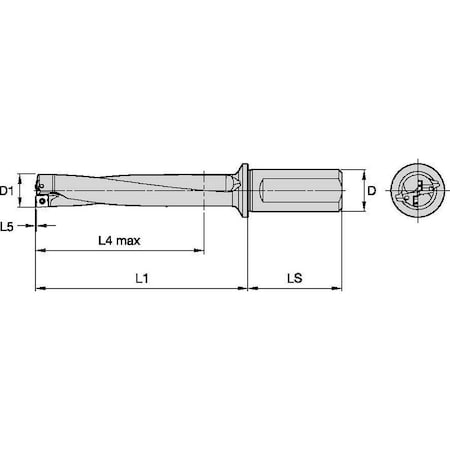 Widia Indexable Insert Drill, 1-1/2", TCF TCF2000R5SLR150G