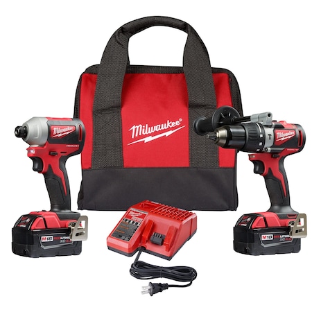 Milwaukee M18 Brushless 2-Tool Combo Kit, Hammer Drill/ 3-Speed Impact Driver 2893-22