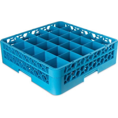 Carlisle Foodservice Glass Rack w/1 Ext 5.56", Blu, 25 Comp, PK4 RG25-114