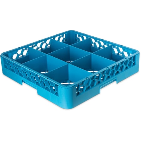 Carlisle Foodservice OptiClean 9 Comp Glass Rack, 4", Blu, PK6 RG914