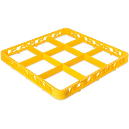 Carlisle Foodservice Dvde Glss Rack Ext, 1.78", Ylw, 9 Comp, PK6 RE9C04