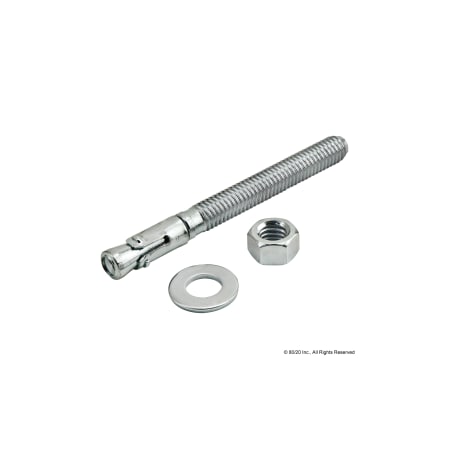 80/20 Wedge Anchor, 3-3/4" L, Steel Zinc Plated 2902