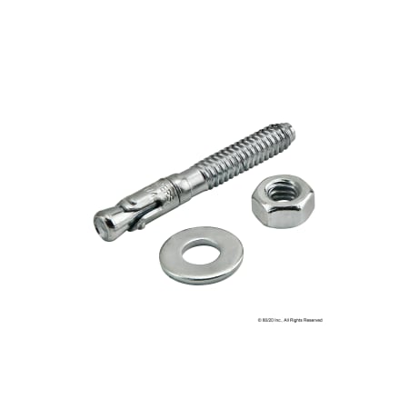 80/20 Wedge Anchor, 1-3/4" L, Steel Zinc Plated 2904