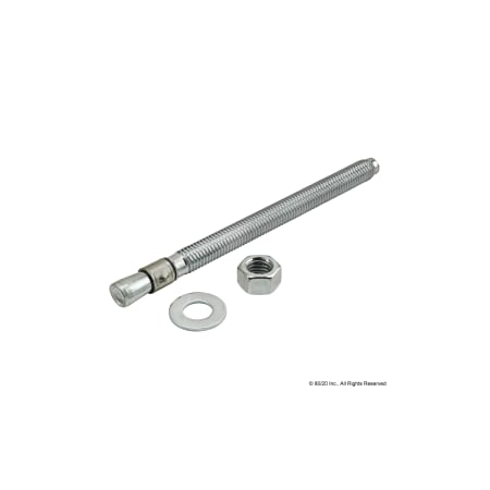 80/20 Wedge Anchor, 7" L, Steel Zinc Plated 2908