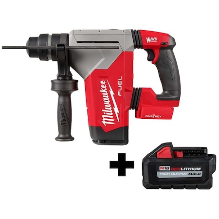 Milwaukee Tool M18 FUEL 1-1/8" SDS Plus Rotary Hammer w/ ONE-KEY + M18 HIGH OUTPUT XC6.0 Battery Pack 2915-20, 48-11-1865