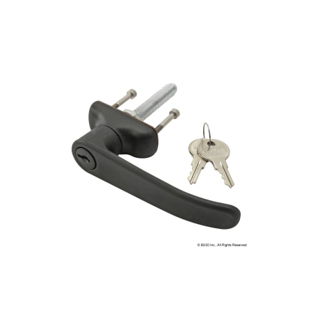 80/20 L-Handle, Lock Clockwise, Black 2927