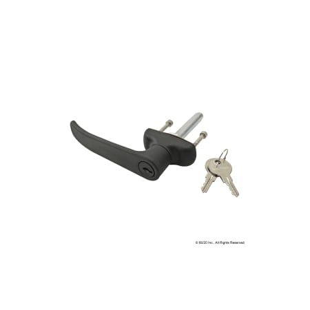 80/20 L-Handle, Lock Counterclockwise, Black 2957